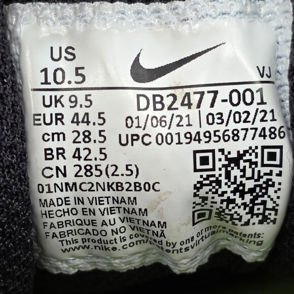 Nike Air Zoom Crater DB2477-001 Shoes Athletic Running Black White Mens Sz 10.5 - Picture 10 of 16